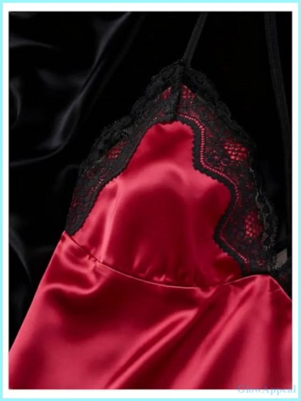 Satin Lace Babydoll Lingerie Chemise Nightgown Silk Sleepwear V-Neck Split Hem